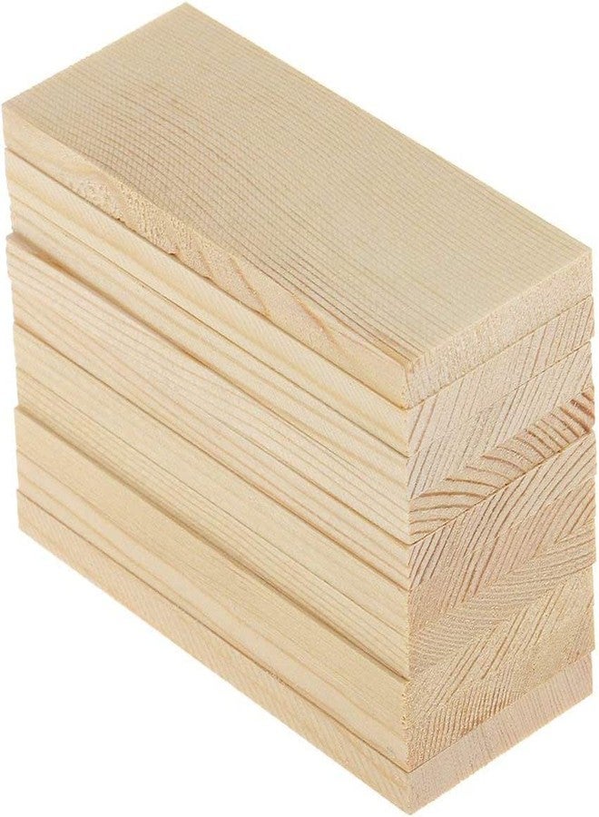 Urooz 5 Pieces Natural Pine Wood Rectangle Board Panel for Arts Craft - inch [12x5] - Image 4